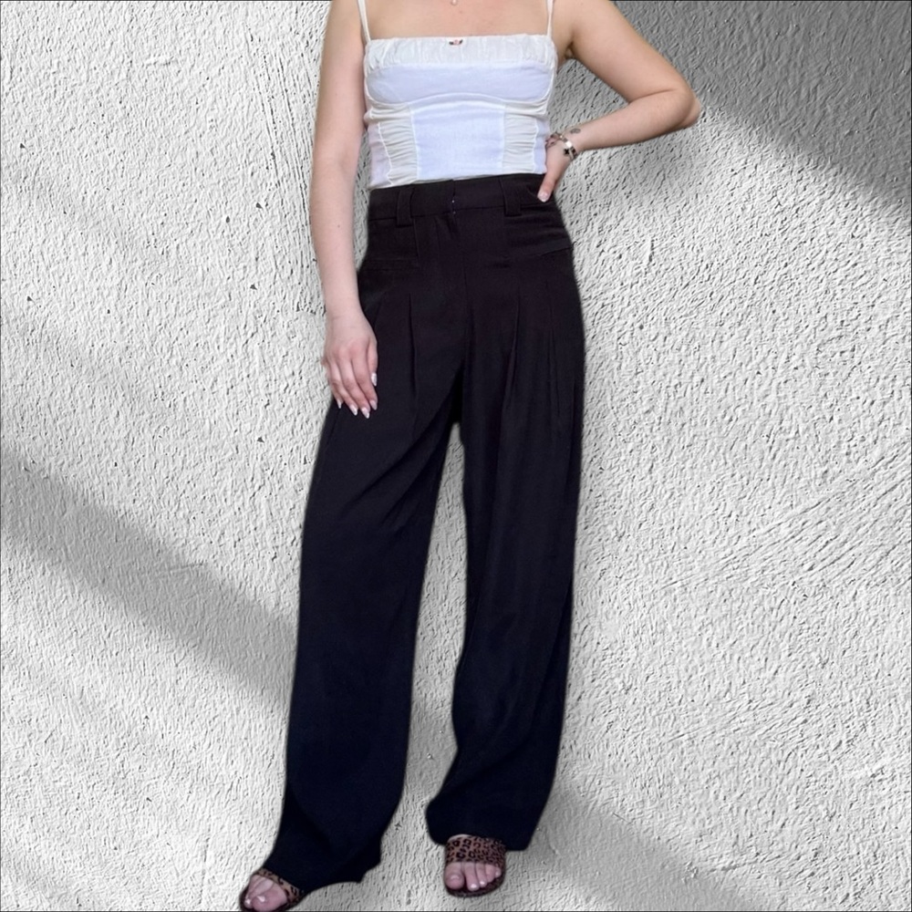 Topshop High Waist Tailored Black Pants